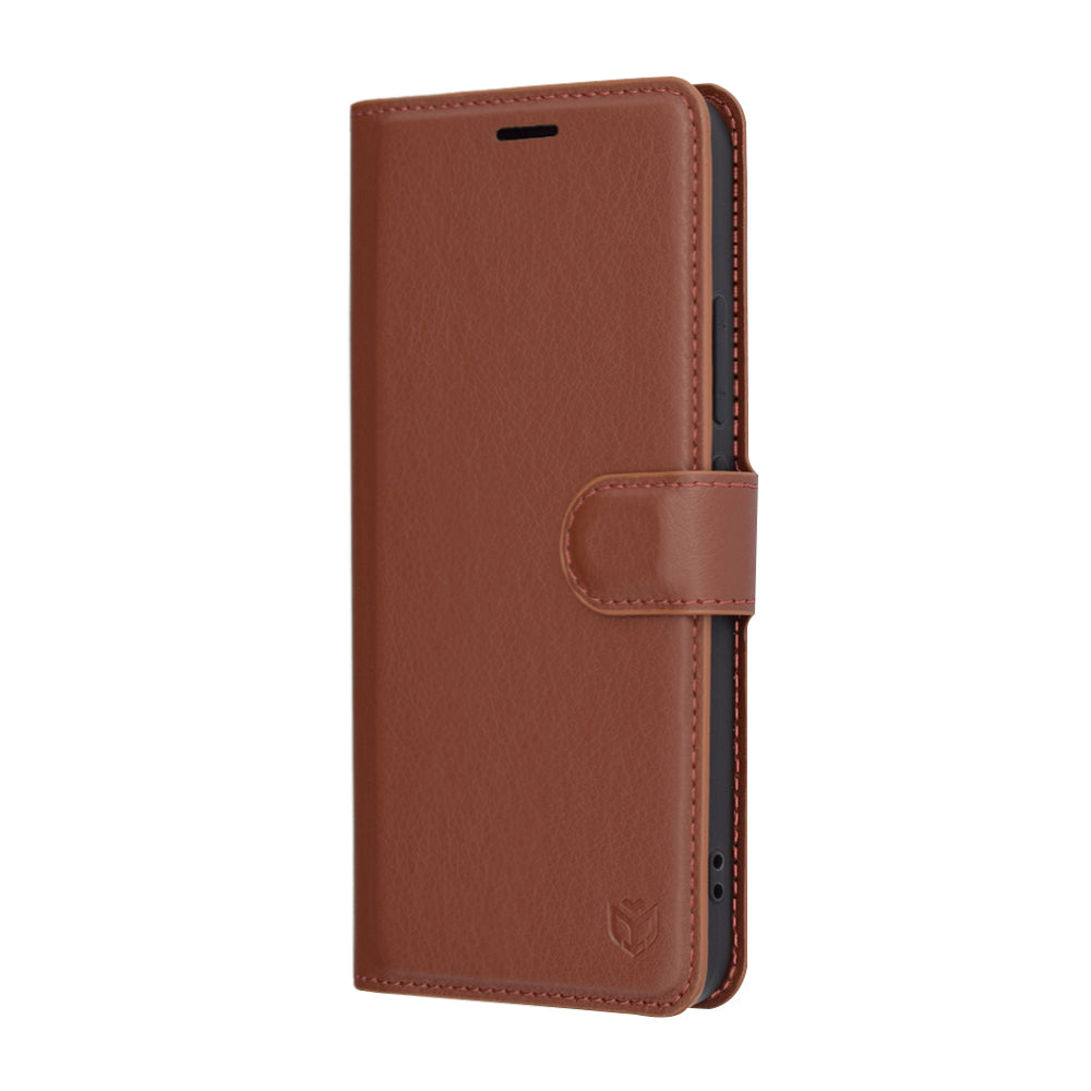 Husa de protectie Techsuit Leather Folio compatibil cu Xiaomi 15, Maro