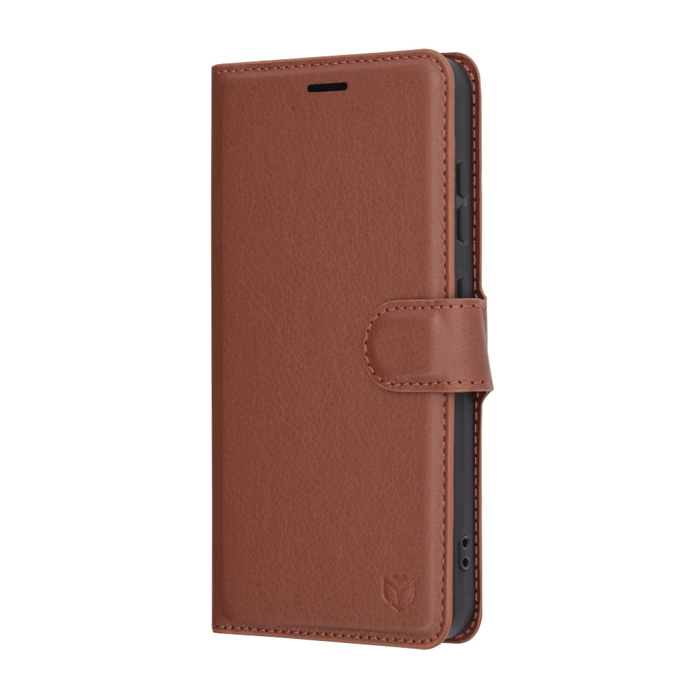 Husa de protectie Techsuit Leather Folio compatibil cu Samsung Galaxy S25, Maro