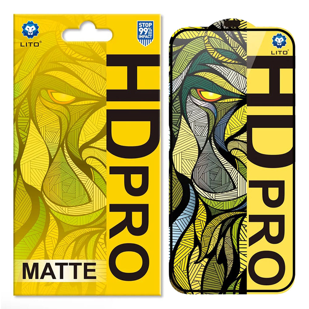 Folie de protectie Lito HD Pro Matte compatibil cu iPhone 17 / iPhone 16 Pro, Negru