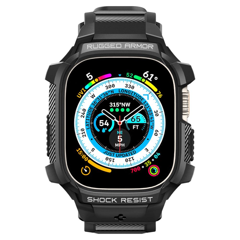 Accesoriu smartwatch Spigen Rugged Armor Pro (ACS05460) compatibil cu Apple Watch Ultra / Ultra 2, Negru