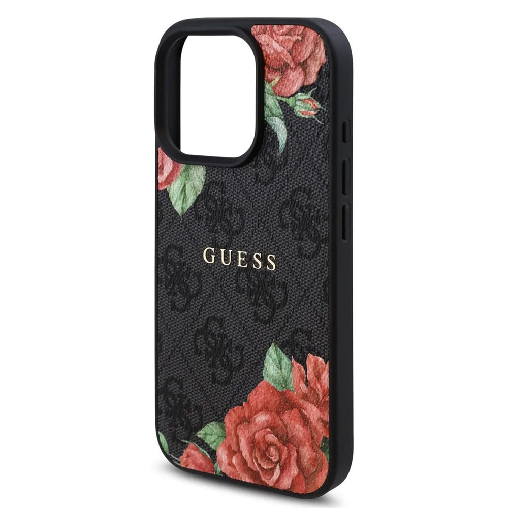 Husa de protectie Guess Hardcase 4G Flower Print MagSafe (GUHMP16XP4ROPEMCK) compatibil cu iPhone 16 Pro Max, Negru
