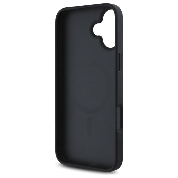 Husa de protectie Guess Hardcase 4G Flower Print MagSafe (GUHMP16SP4ROPEMCK) compatibil cu iPhone 16, Negru