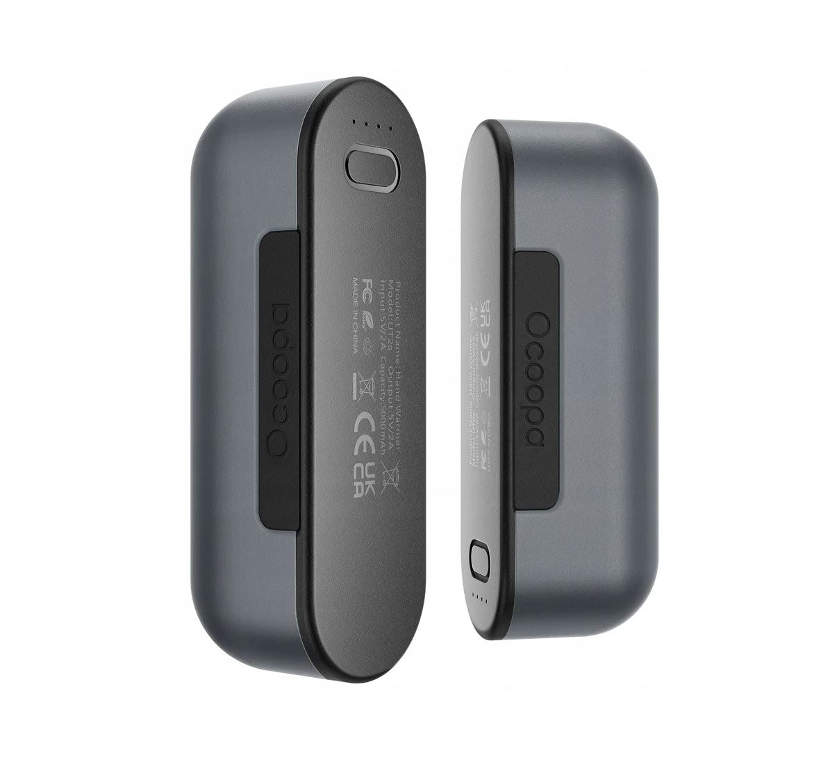 Ocoopa Hand Warmer UT2s (UT2S-GY), Type-C, with Power Bank, Electric, Magnetic Design, MagTwins, 2x 5000mAh, Gri