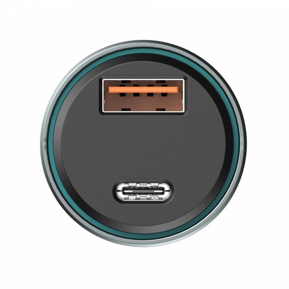 Incarcator Havit Car (CC2017), Type-C, USB, 45W, 3A, Visible Internal Structural Design, Negru / Blue