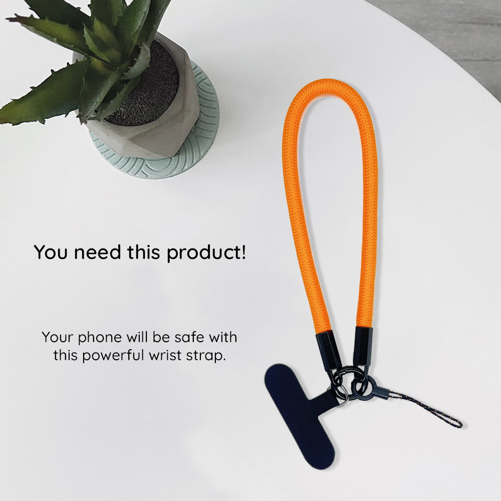 Suport Techsuit Rope Wrist Strap (RWS2-07), for Phones, with Keychain Cord, Nylon Braided, Durable, Universal, Bleumarin Night