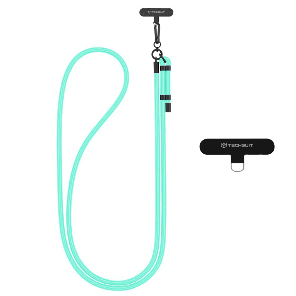 Suport Techsuit Rope Crossbody Strap (RCS1-70), for Phones, Carabiner, Nylon Braided, Durable, Adjustable, Albastru Lagoon