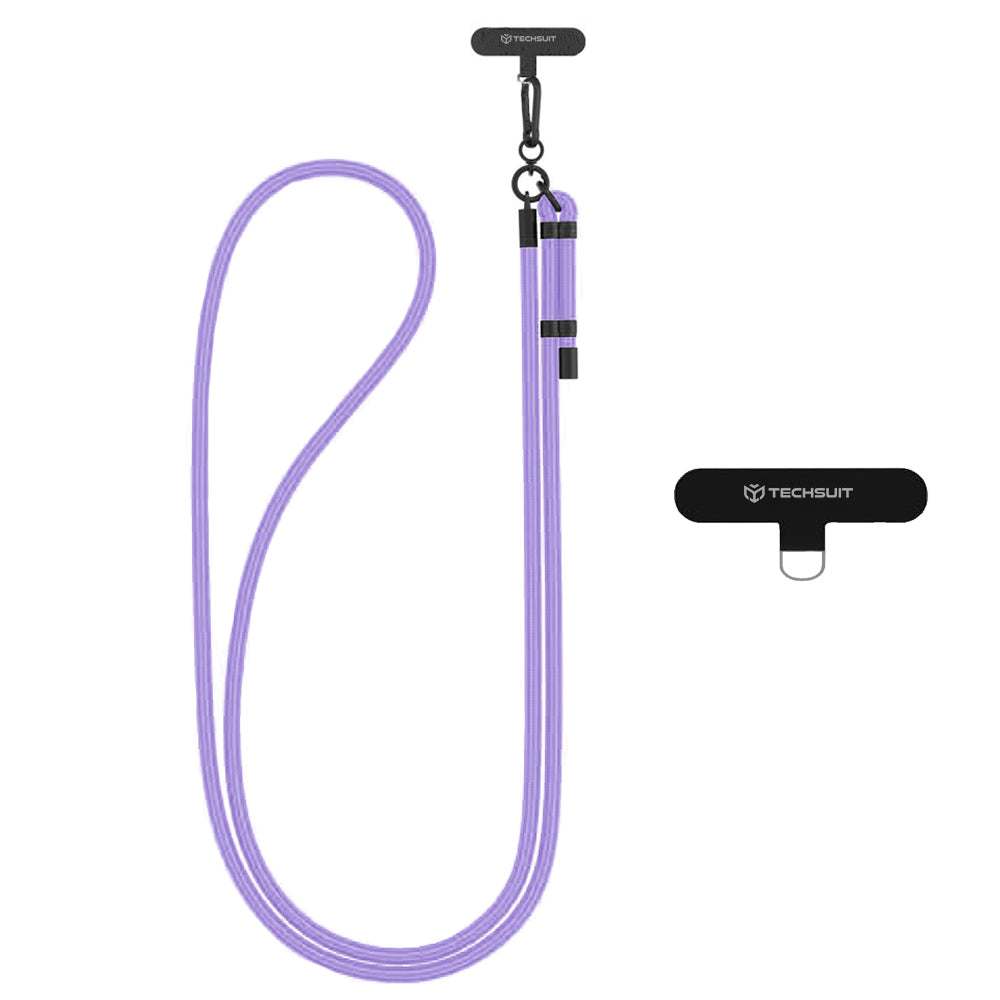Suport Techsuit Rope Crossbody Strap (RCS1-21), for Phones, Carabiner, Nylon Braided, Durable, Adjustable, Lux Amethyst