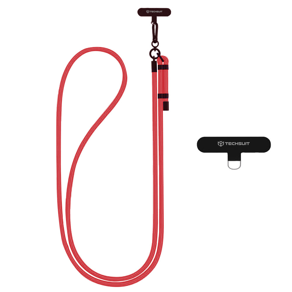 Suport Techsuit Rope Crossbody Strap (RCS1-33), for Phones, Carabiner, Nylon Braided, Durable, Adjustable, Rosu Velvet