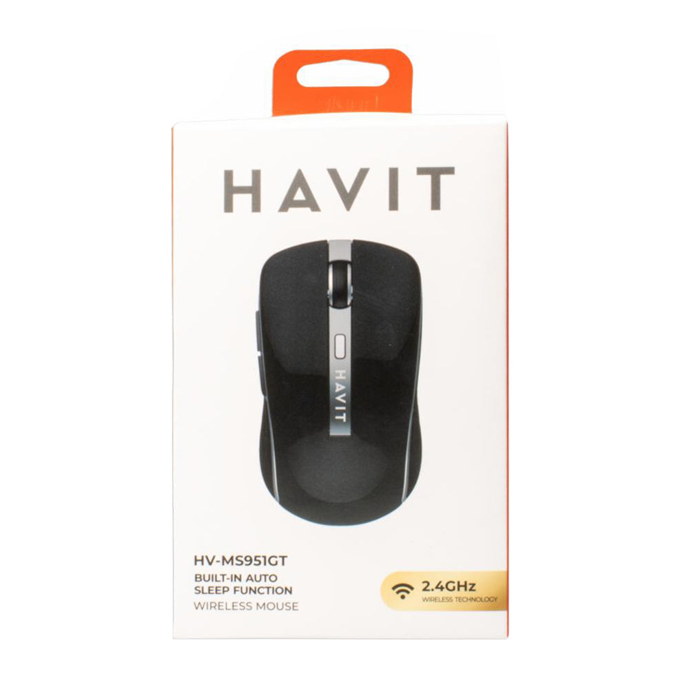 Tastatura/Mouse Havit Wireless Mouse (MS951GT), 2.4GHz, 1000/1200/1600 DPI, AA Battery, Alb / Golden