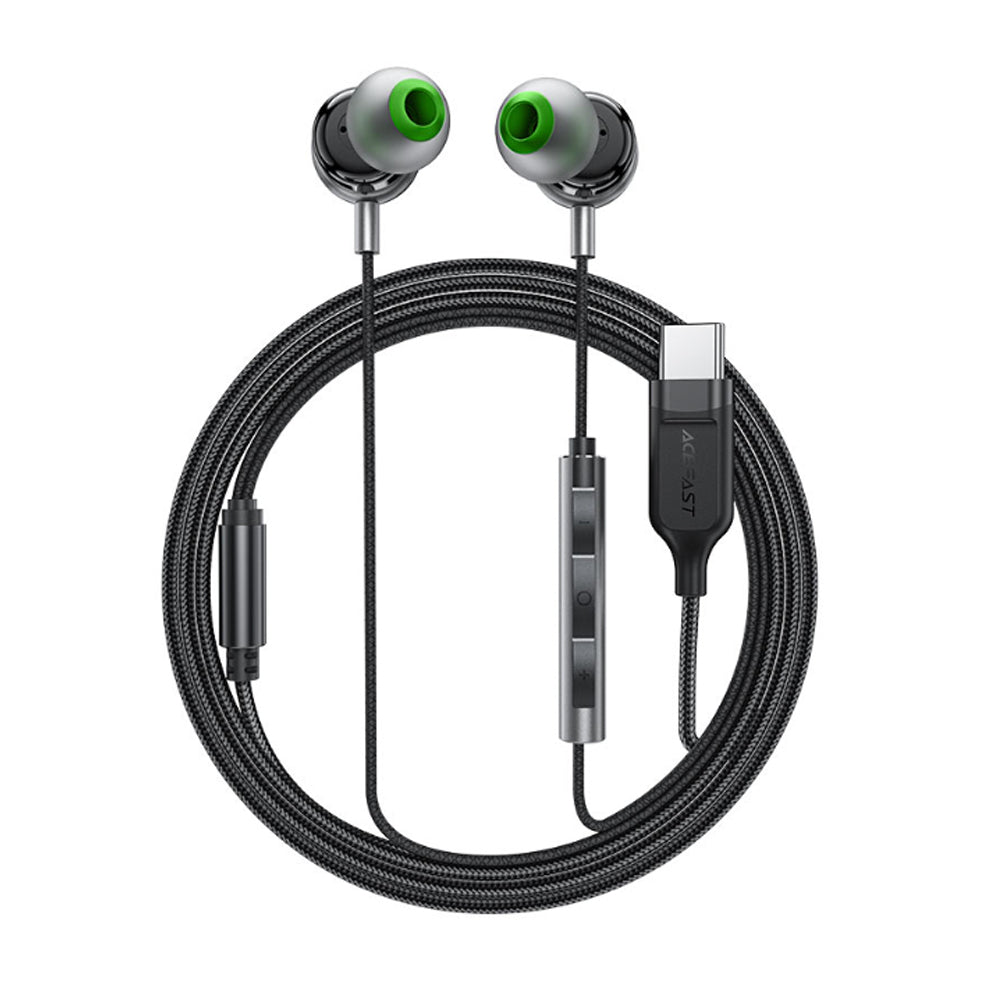 Casti Acefast Wired earphones (L5), Type-C, In-ear, with Microphone, 1.2m, Negru