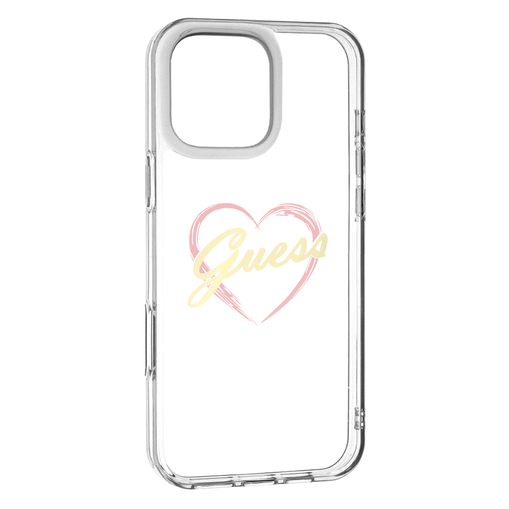 Husa de protectie Guess Hardcase IML Heart (GUHCP16XHCHGSPT) compatibil cu iPhone 16 Pro Max, Transparent