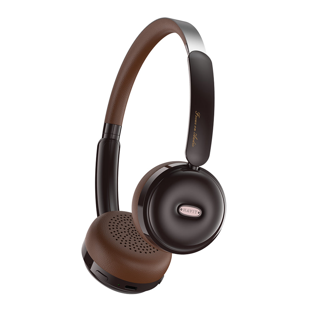 Casti Havit Wireless (H616BT), On-ear, Bluetooth 5.4, 400mAh, Type-C, Maro