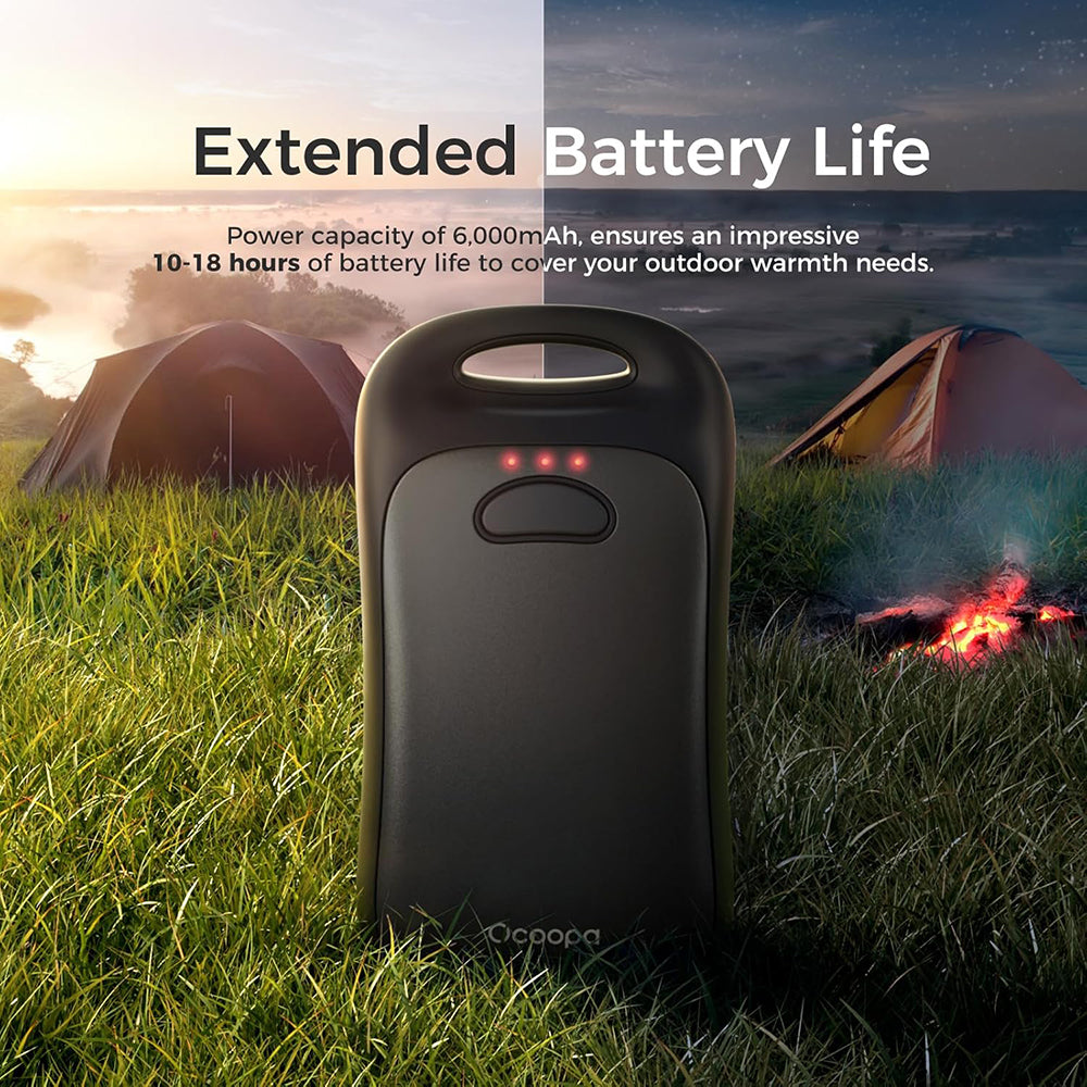 Ocoopa Hand Warmer UT4 Urban (UT3061-BK), USB-C, IP45, Adjustable Heat, Magnetic, with Strap, 2x 3000mAh, Negru