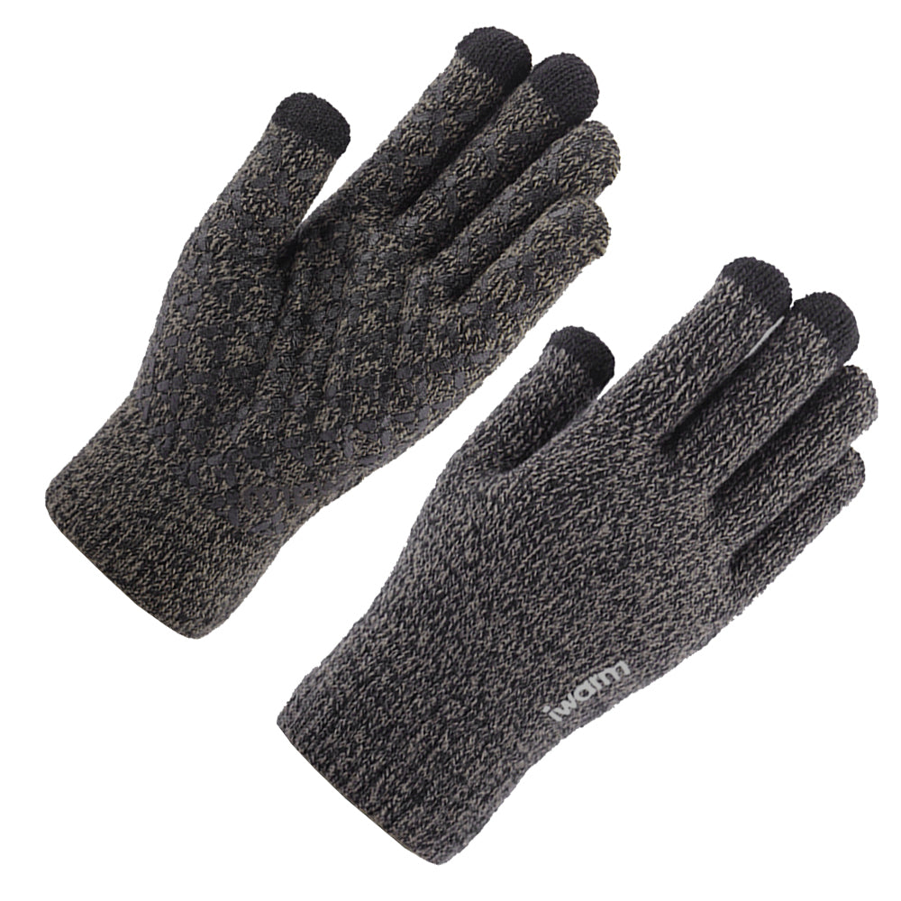 iWarm Touchscreen Gloves (ST0005), Double Layer and Velvet/Acrylic, Size 21cm, Gri