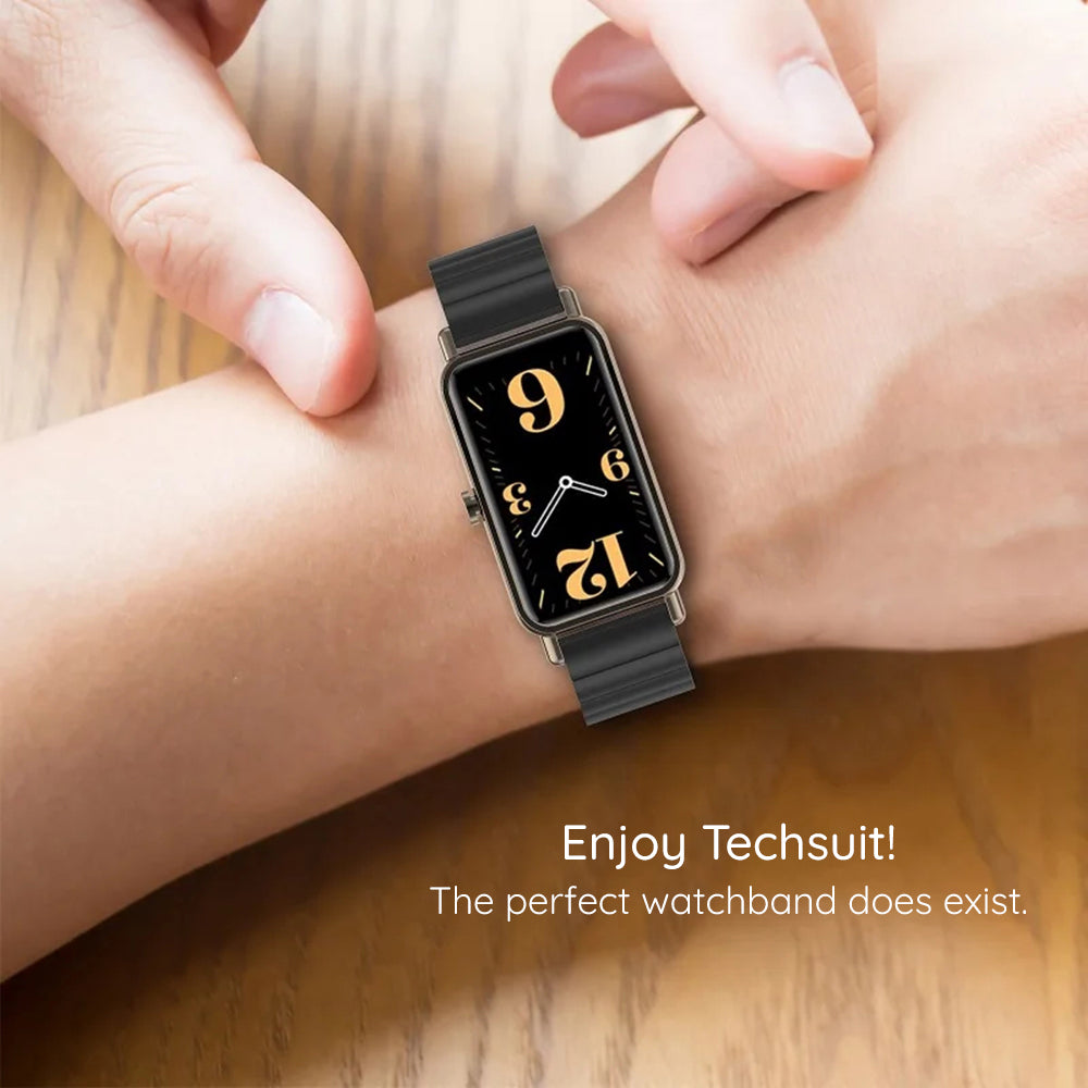 Curea smartwatch Techsuit Watchband (W012) compatibil cu Apple Watch 1/2/3/4/5/6/7/8/9/10/11/SE/SE 2/SE 3 (38/40/41/42mm), Negru