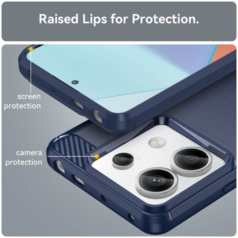 Husa de protectie Techsuit Carbon Silicone compatibil cu Xiaomi Redmi Note 14 4G (Regional), Negru
