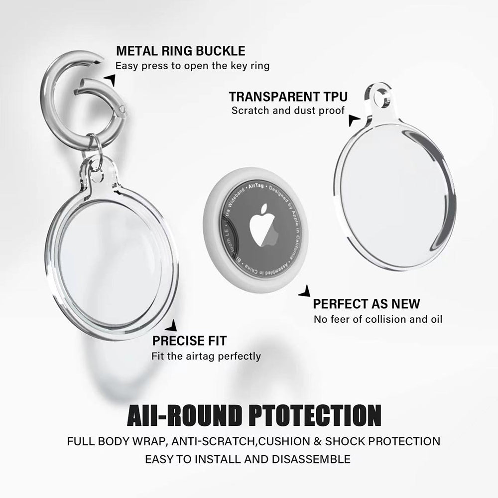 Suport Techsuit (set de 4) Secure Silicone (CT15), Apple AirTag Case, Transparent