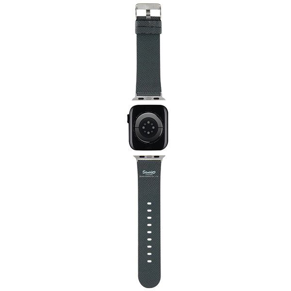 Curea smartwatch Hello Kitty Strap Leather Kitty Head (HKAWMPGKHK) compatibil cu Apple Watch 1/2/3/4/5/6/7/8/9/10/SE/SE 2 (38/40/41/42mm), Negru