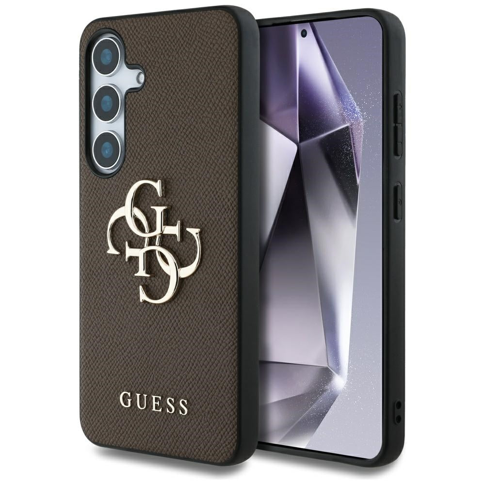 Husa de protectie Guess Hardcase 4G Grained Big and Classic Logo (GUHCS25SPGT4MBW) compatibil cu Samsung Galaxy S25, Maro