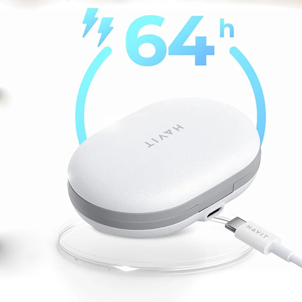 Casti Havit (OWS915), with Microphone, Bluetooth 5.4, TWS, ENC, IPX5, USB-C, 1000mAh, Havit Life App, Alb