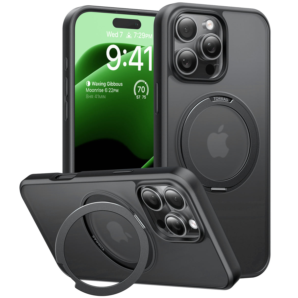 Husa de protectie Torras Ostand Pro MagSafe Series compatibil cu iPhone 16 Pro Max, Negru