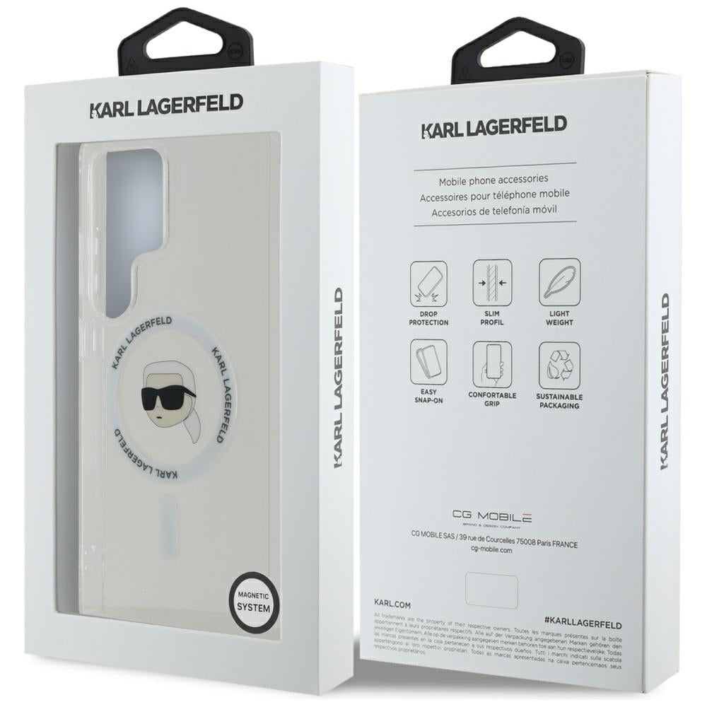Husă Karl Lagerfeld IML MagSafe albă pentru Samsung Galaxy S25 Ultra