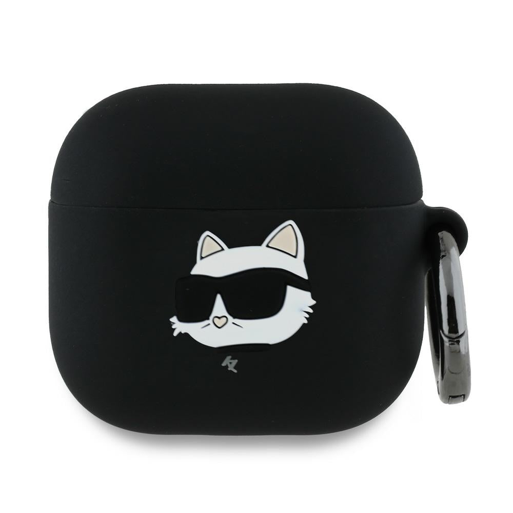 Husa de protectie Karl Lagerfeld Silicone Choupette Head 3D (KLA4RUNCHK) compatibil cu Apple AirPods 4, Negru
