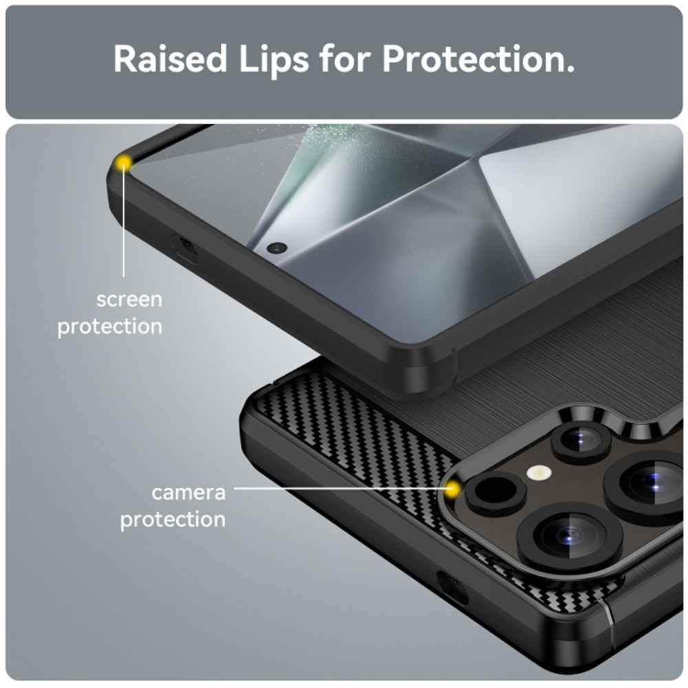 Husa de protectie Techsuit Carbon Silicone compatibil cu Samsung Galaxy S25 Ultra, Albastru