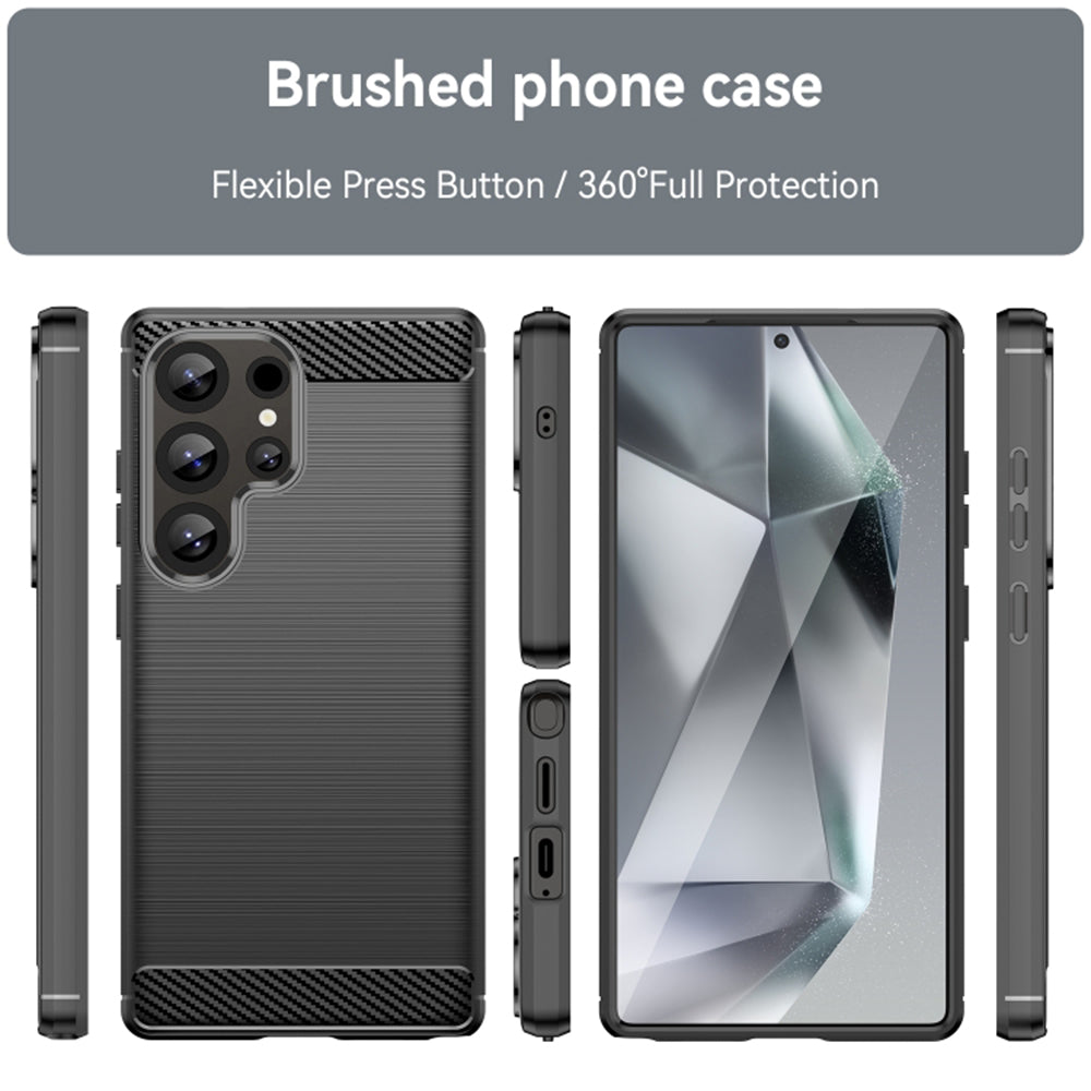 Husa de protectie Techsuit Carbon Silicone compatibil cu Samsung Galaxy S25 Ultra, Negru