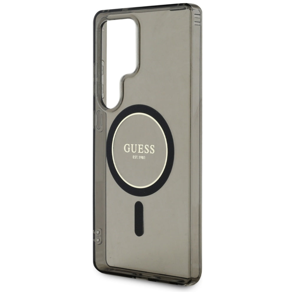 Husa de protectie Guess IML Glitter Circle MagSafe (GUHMS25LHFGEREK) compatibil cu Samsung Galaxy S25 Ultra, Negru