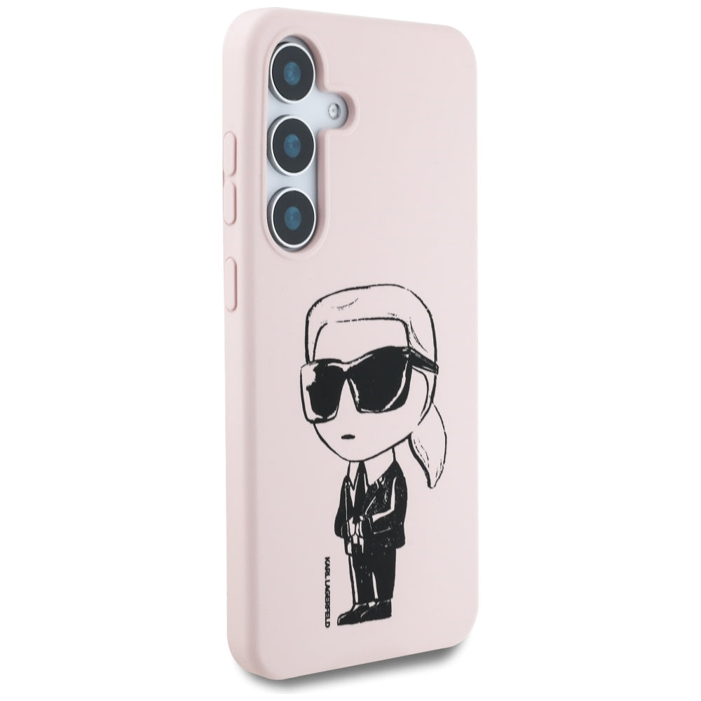 Husa de protectie Karl Lagerfeld Silicone Graffiti MagSafe (KLHMS25SPNYKGRTP) compatibil cu Samsung Galaxy S25, Ikonik Pink