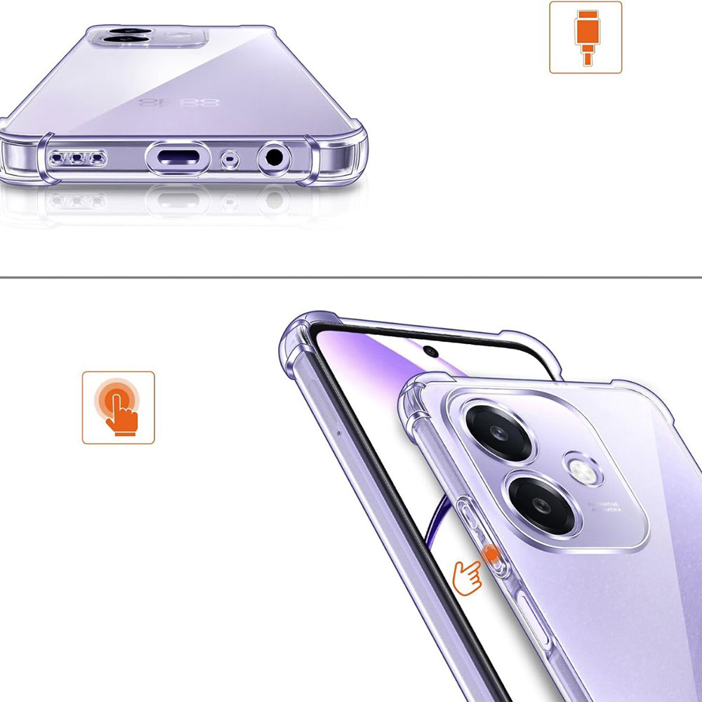 Husa de protectie Techsuit Shockproof Clear Silicone compatibil cu Oppo A40 4G, Transparent
