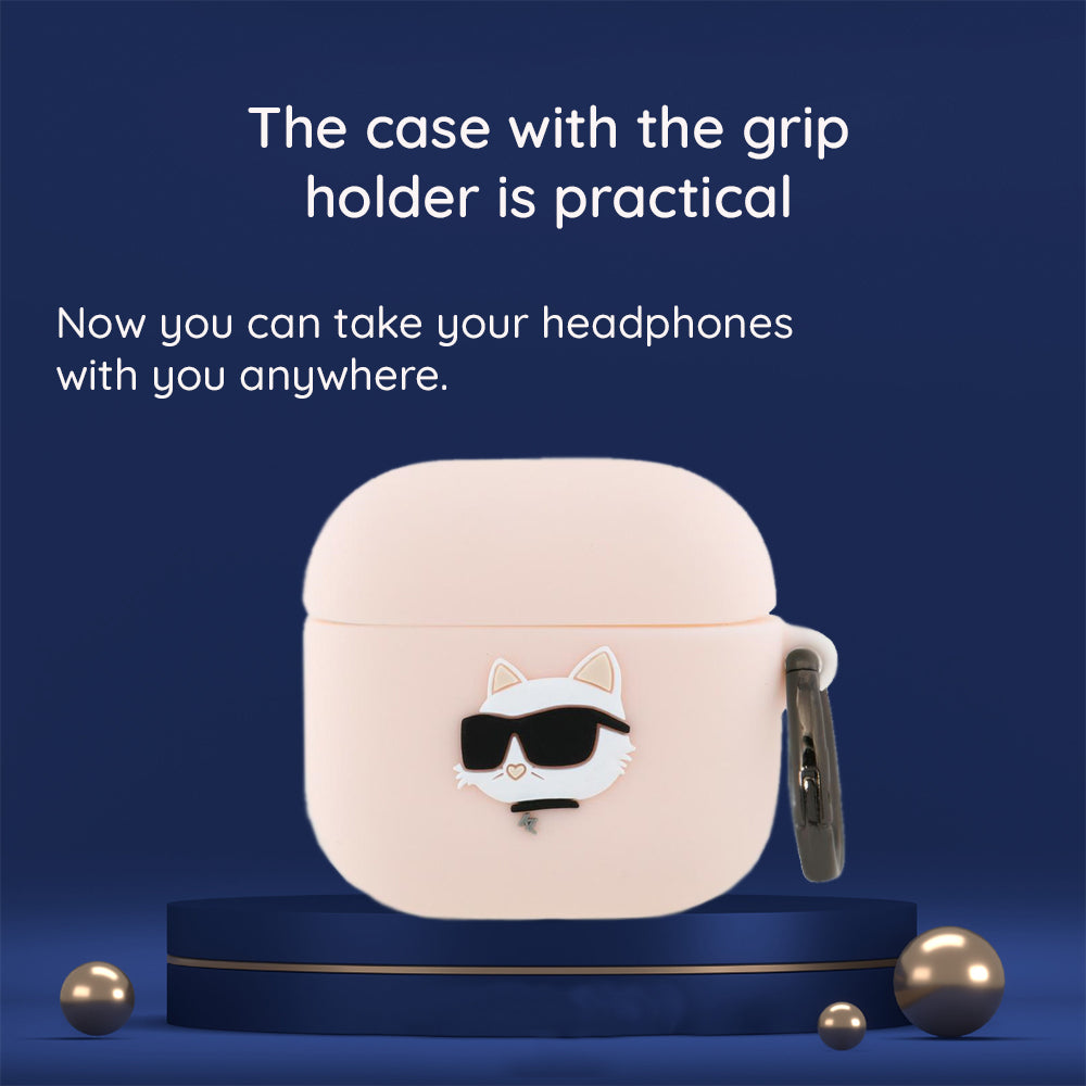 Husa de protectie Karl Lagerfeld Silicone Karl Head 3D (KLA4RUNIKK) compatibil cu Apple AirPods 4, Negru
