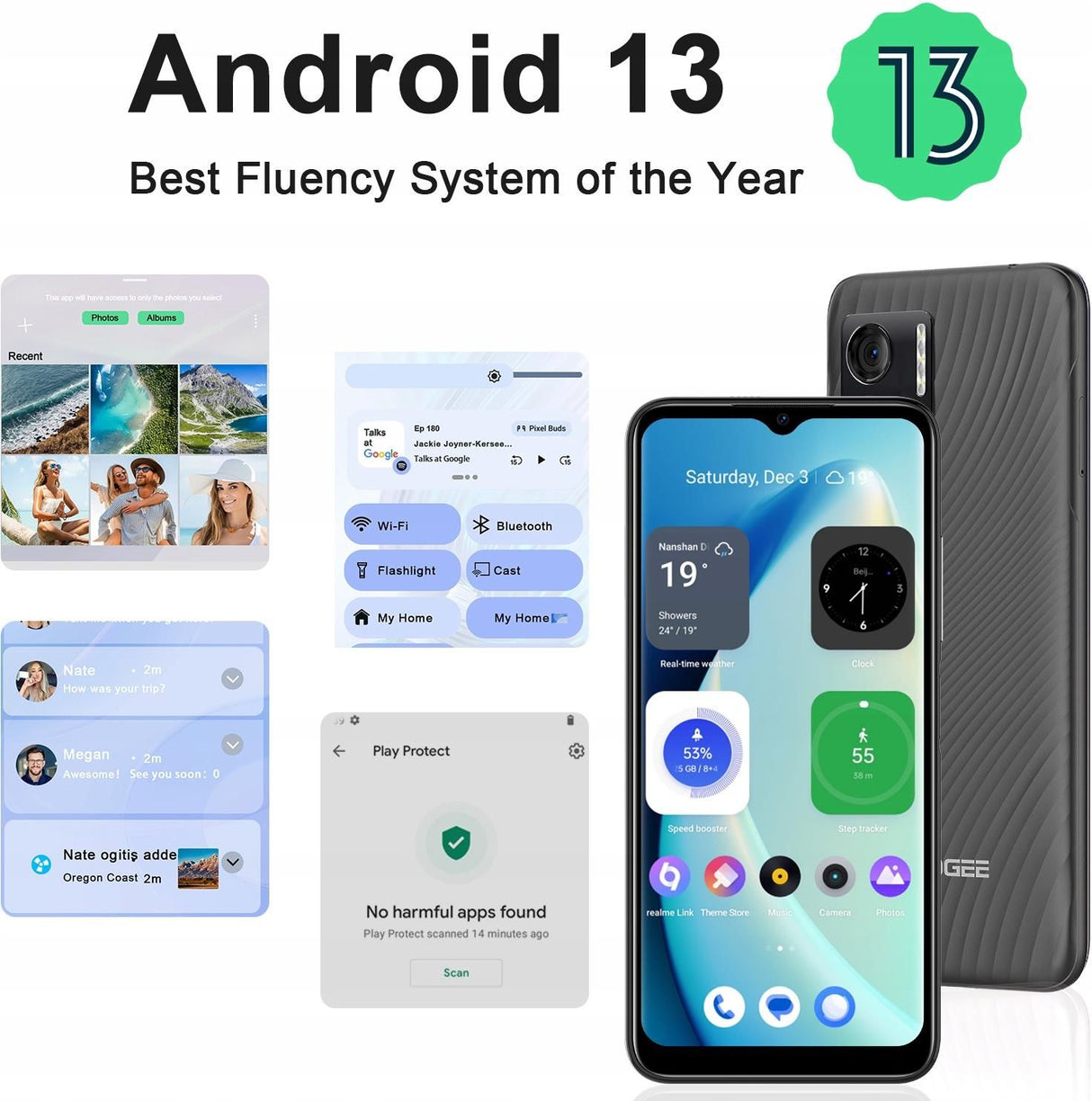 Doogee N50, 4G, IPS 6.52" HD+, 8+7GB RAM, 128GB ROM, Android 13, Octa Core, 4200mAh, Dual SIM