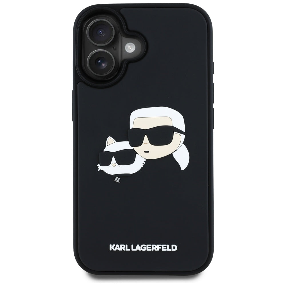 Husă Karl Lagerfeld 3D Design neagră pentru iPhone 16