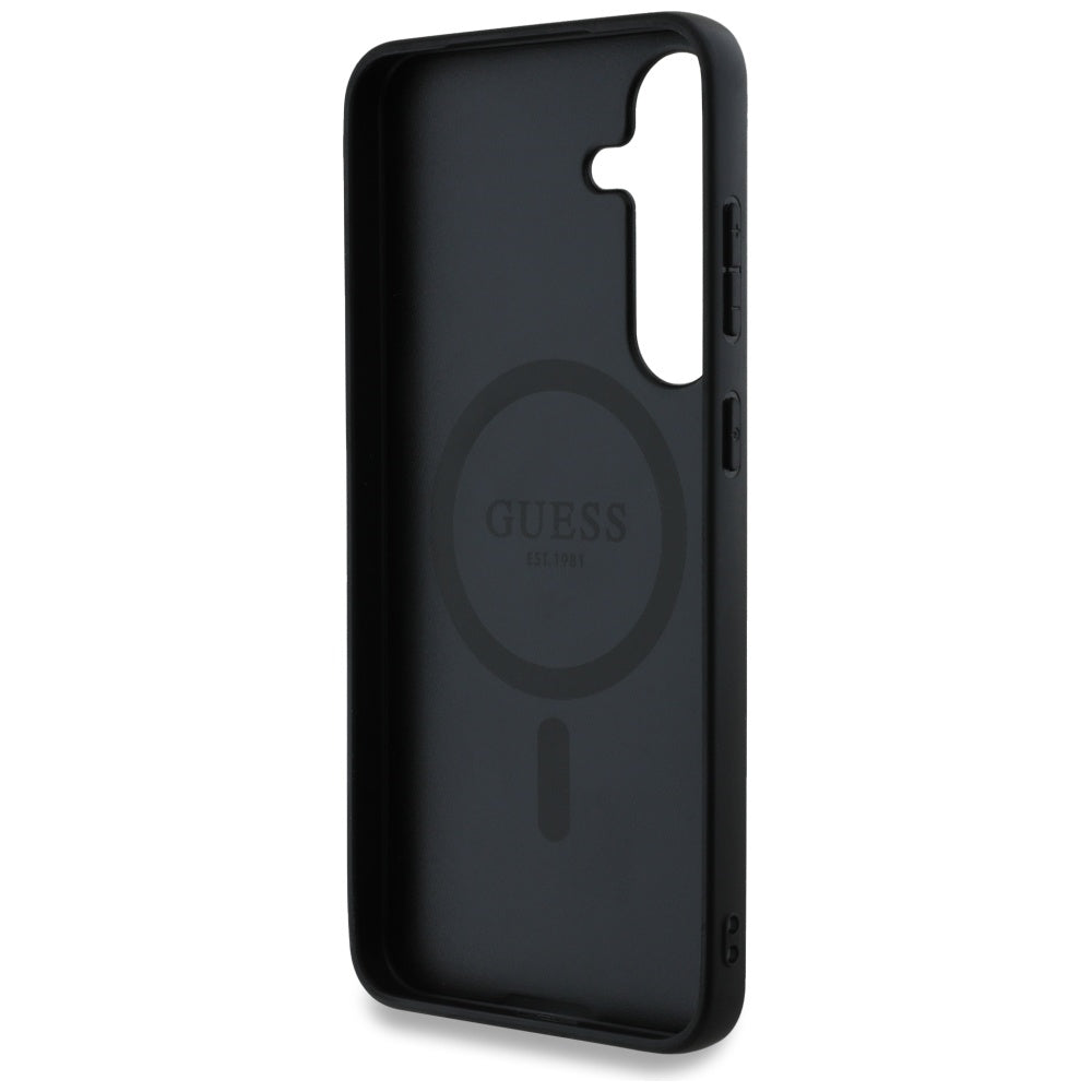 Husa de protectie Guess 4G Circle Classic Logo MagSafe (GUHMS25SP4PGRSGW) compatibil cu Samsung Galaxy S25, Maro