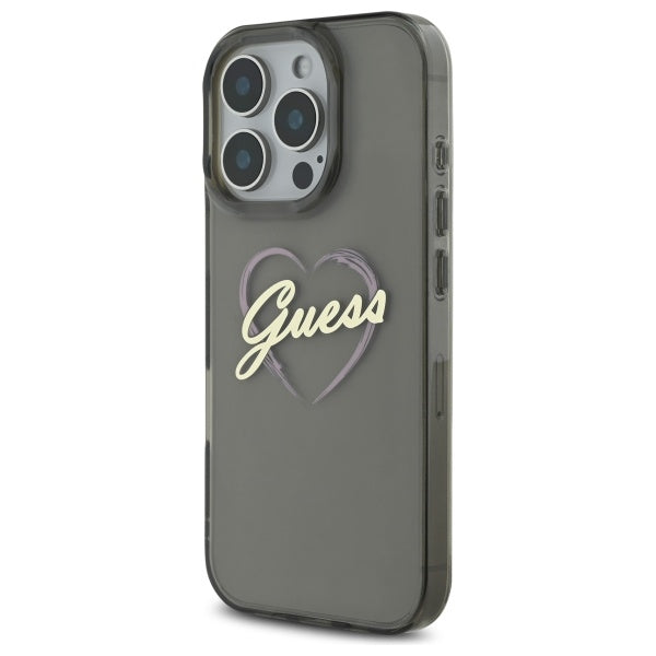 Husa de protectie Guess Hardcase IML Heart (GUHCP16XHCHGSPK) compatibil cu iPhone 16 Pro Max, Negru