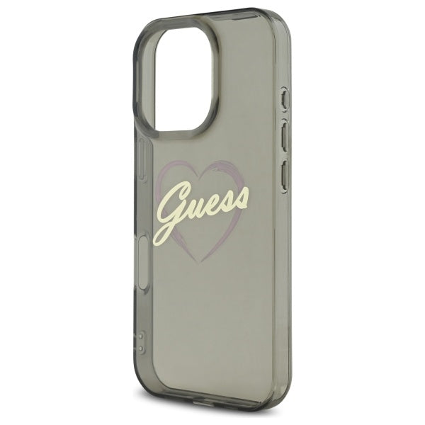Husa de protectie Guess Hardcase IML Heart (GUHCP16LHCHGSPK) compatibil cu iPhone 16 Pro, Negru