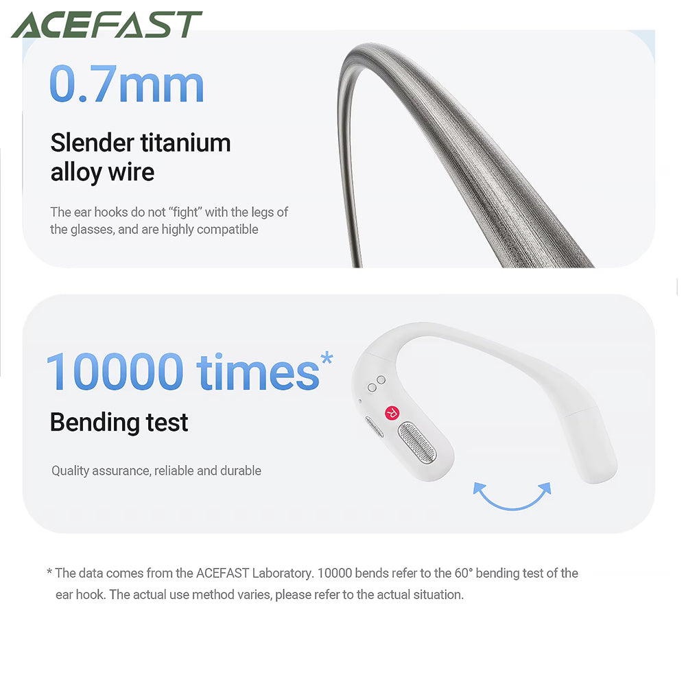 Casti Acefast (FA002), for Sports, Bluetooth V5.3, IP54, 500mAh, Alb