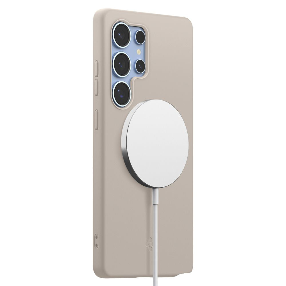 Husa de protectie Spigen Silicone Fit MagSafe (ACS09165) compatibil cu Samsung Galaxy S25 Ultra, Titanium Natural