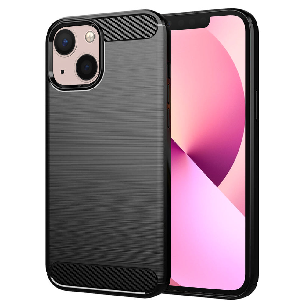 Husa de protectie Techsuit Carbon Silicone compatibil cu iPhone 13, Negru