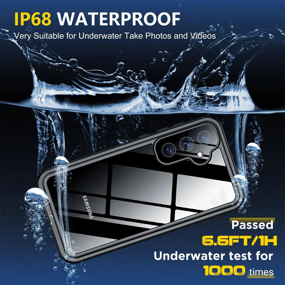 Husa de protectie ShellBox Waterproof IP68 compatibil cu Samsung Galaxy S25, Negru