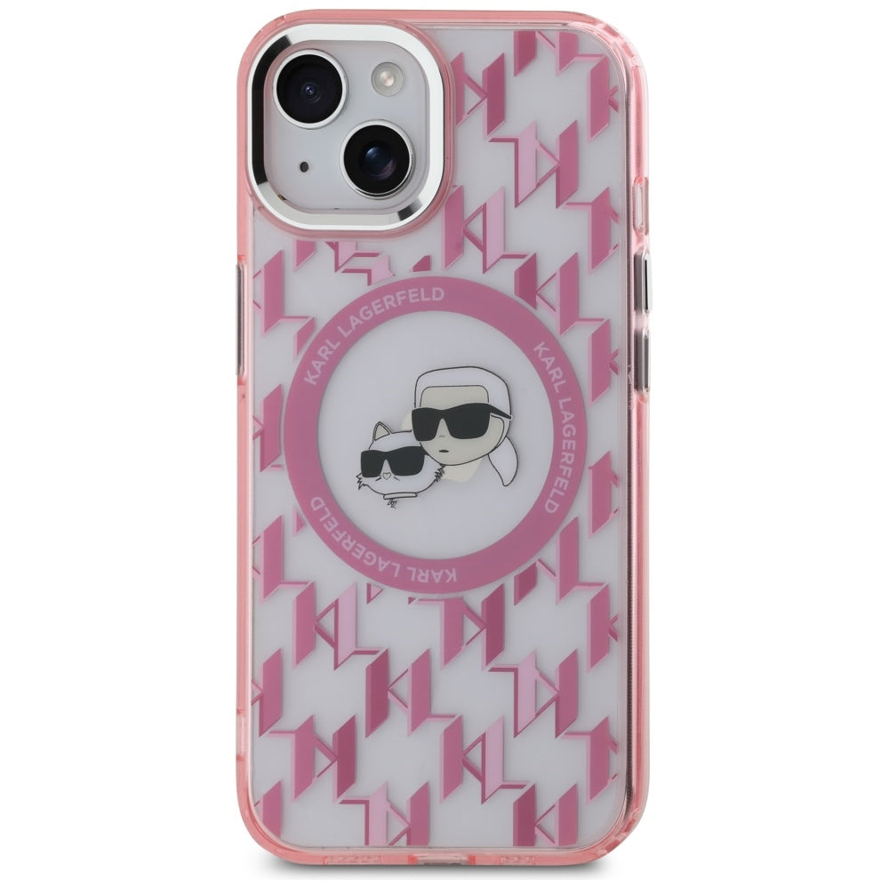 Husa de protectie Karl Lagerfeld IML MagSafe compatibil cu iPhone 15, Roz