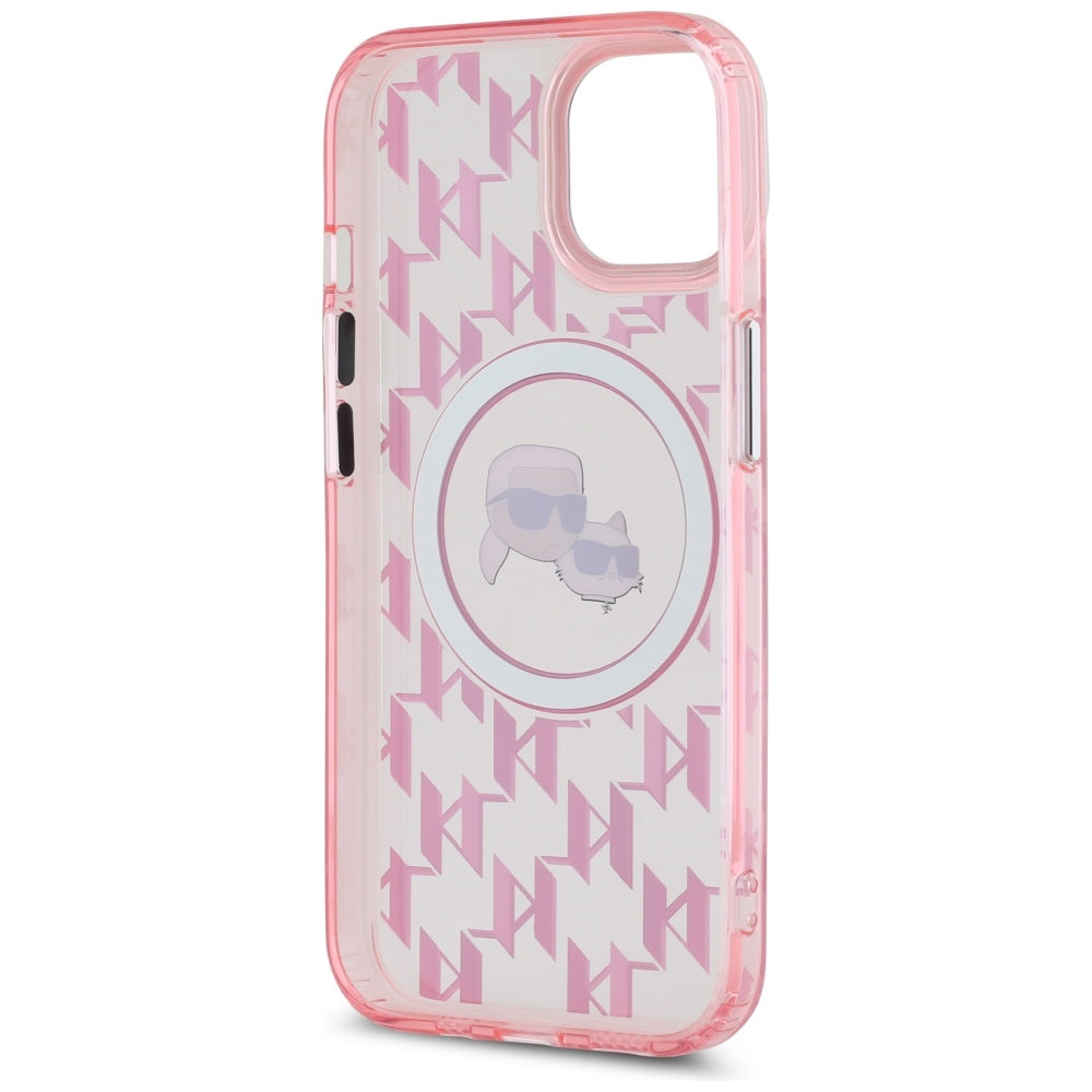 Husa de protectie Karl Lagerfeld IML MagSafe compatibil cu iPhone 15, Roz
