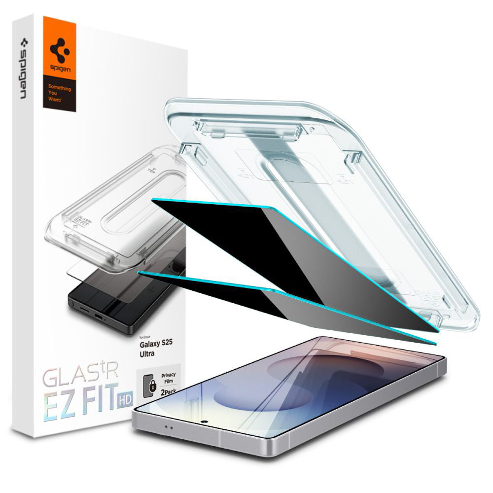 Folie pentru Samsung Galaxy S25 Ultra (set 2) - Spigen Glas.tR EZ FIT HD (AGL09335) - Privacy