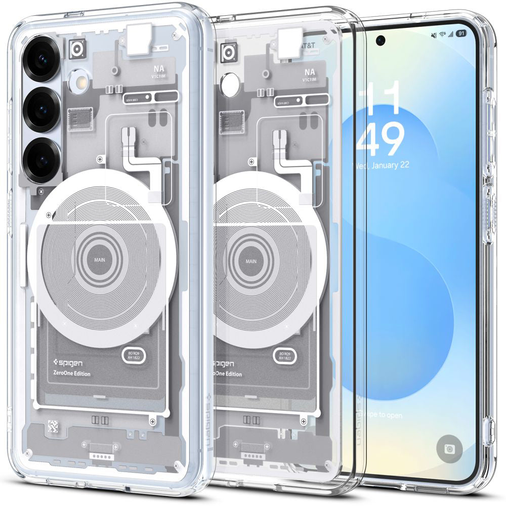 Husa de protectie Spigen Ultra Hybrid Zero One MagSafe (ACS09004) compatibil cu Samsung Galaxy S25, Alb