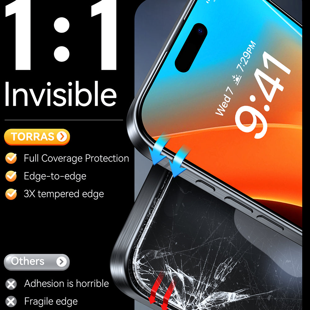 Folie de protectie Torras GlassGo Install Master compatibil cu iPhone 16, Negru