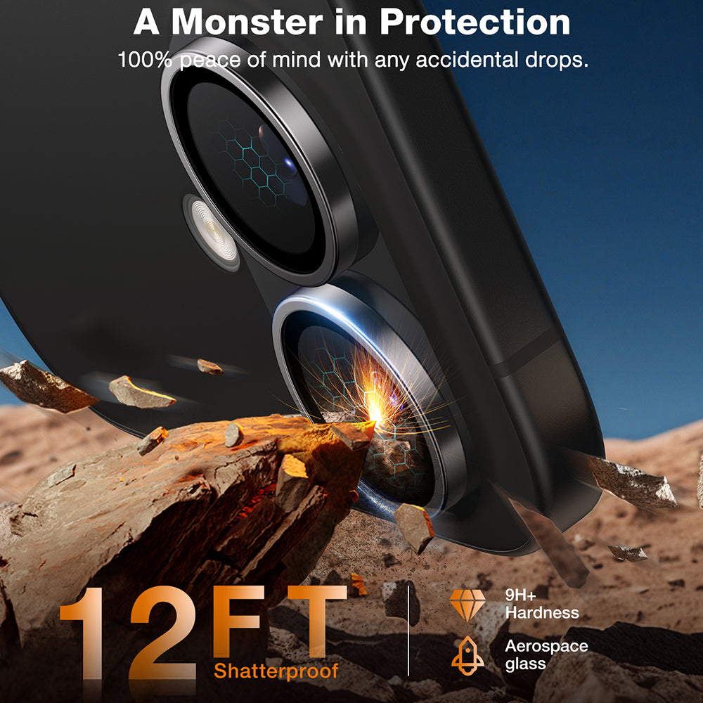Folie de protectie Torras Lensguard Camera compatibil cu iPhone 16 / iPhone 16 Plus, Titanium Grey