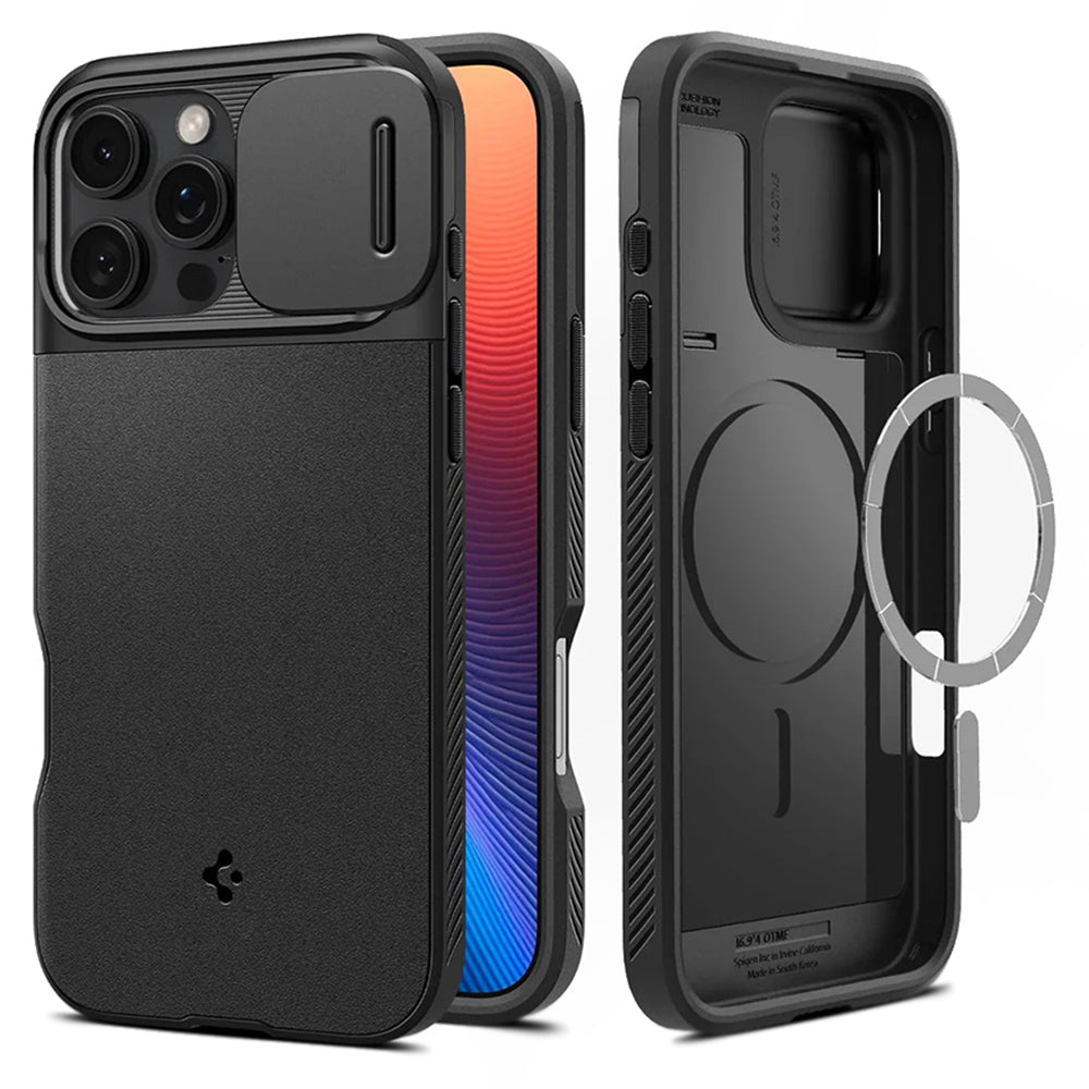 Husa de protectie Spigen Optik Armor MagSafe (ACS08015) compatibil cu iPhone 16 Pro Max, Negru