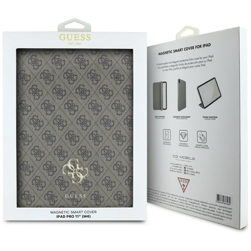 Husa de protectie tableta Guess Magnetic 4G Big Logo (GUFC11PM24PS4SGW) compatibil cu iPad Pro 11 (2024) / iPad Pro 11 (2025), Maro